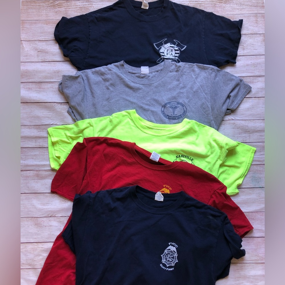 Firefighter-Themed Tee Bundle - Set of 5 Large